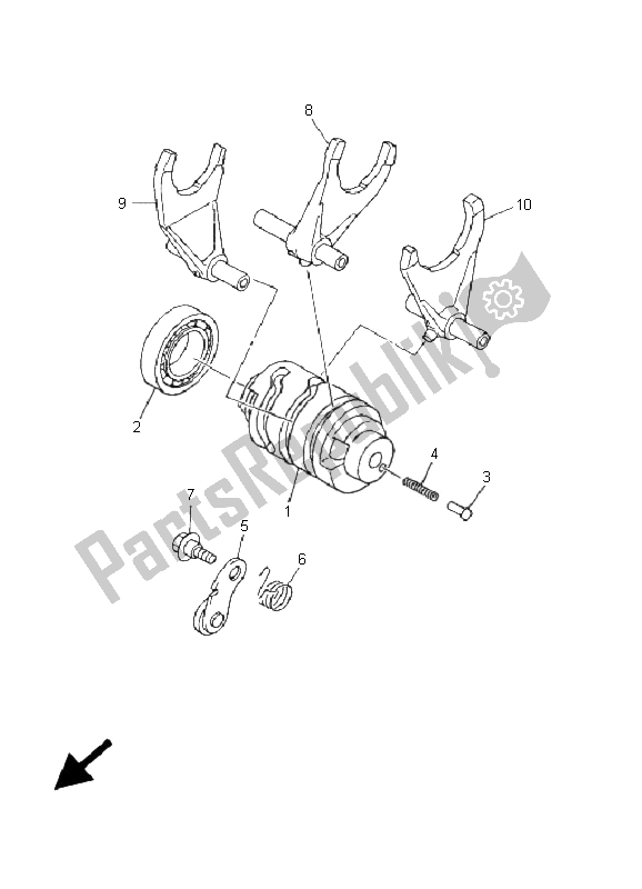 Todas las partes para Cambio De Leva Y Horquilla de Yamaha YZ 426F 2001