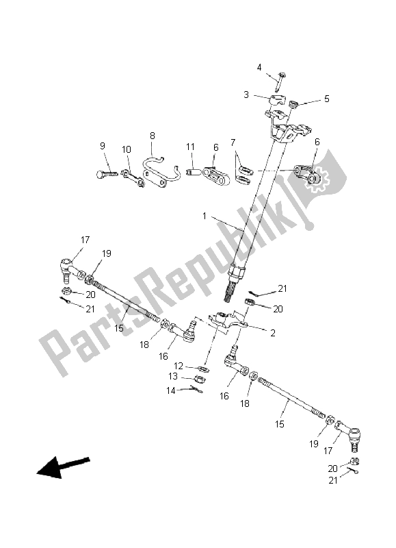 All parts for the Steering of the Yamaha YFM 350 FA Bruin 4X4 2004