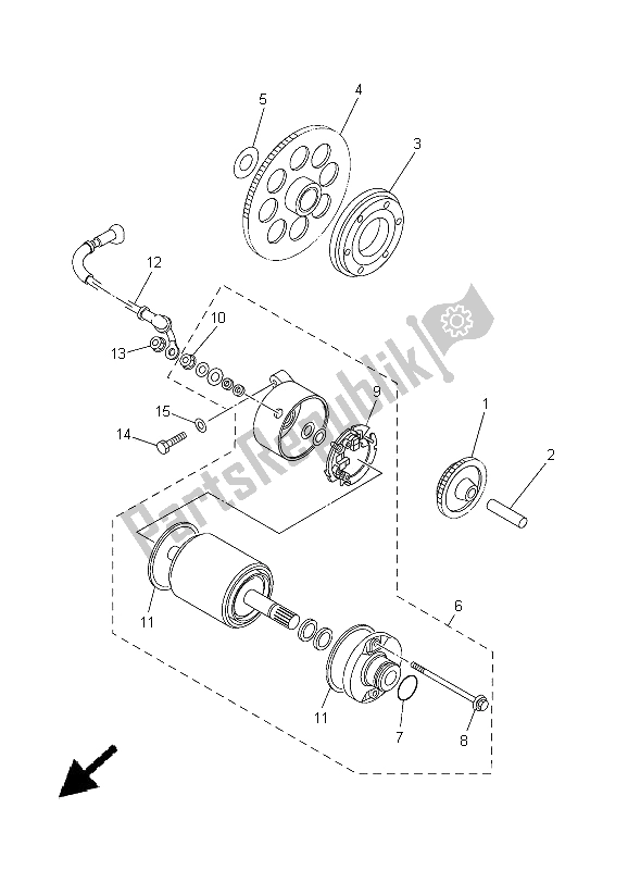 All parts for the Starter Clutch of the Yamaha XVS 650A Dragstar Classic 2005