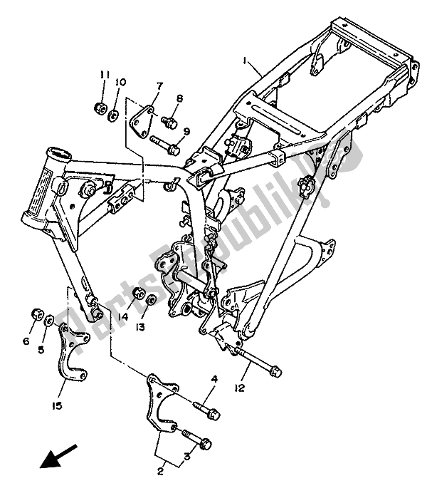 Toutes les pièces pour le Cadre du Yamaha SR 125 1992