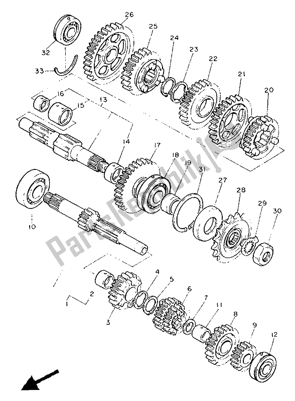 Todas las partes para Transmisión de Yamaha FZ 750 Genesis 1991