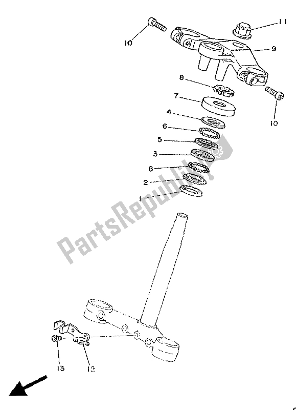 All parts for the Steering of the Yamaha TZR 250 1988
