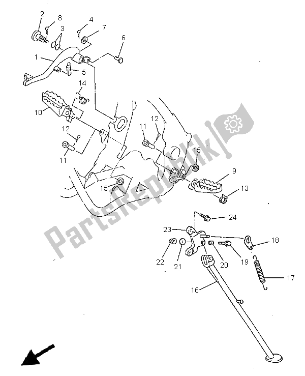 Toutes les pièces pour le Support Et Repose-pieds du Yamaha WR 400F 1998