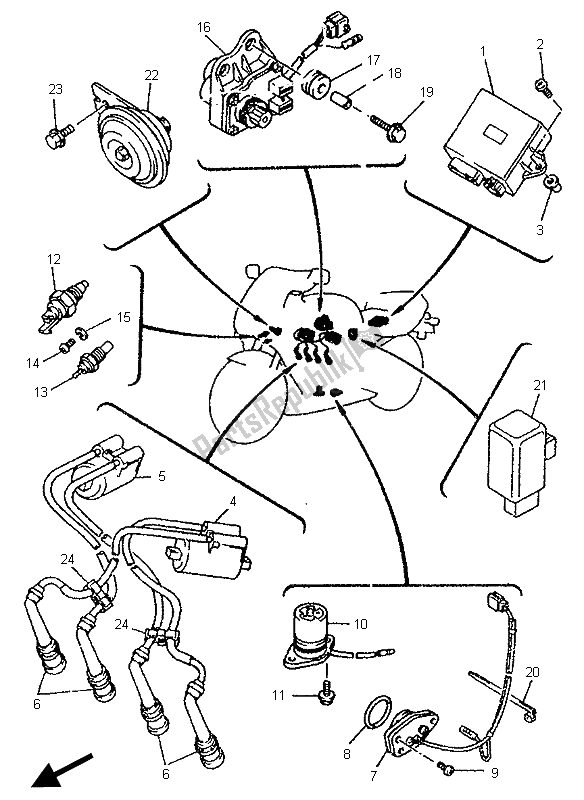 Toutes les pièces pour le électrique 1 du Yamaha YZF 750 SP 1996