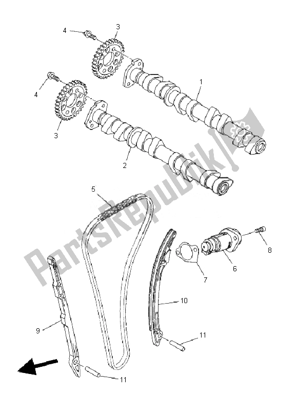 All parts for the Camshaft & Chain of the Yamaha XJ6F 600 2010