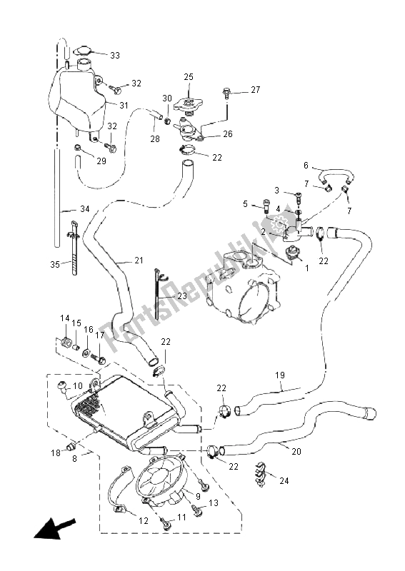 All parts for the Radiator & Hose of the Yamaha VP 250 X City 2008