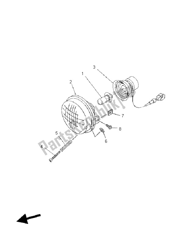 Alle onderdelen voor de Koplamp van de Yamaha YFM 250B BIG Bear 2008