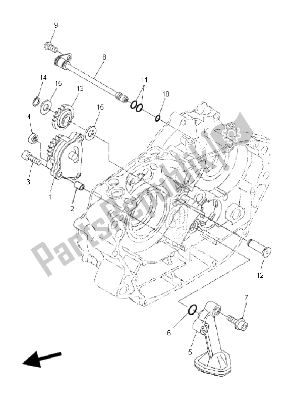 All parts for the Oil Pump of the Yamaha WR 250X 2008