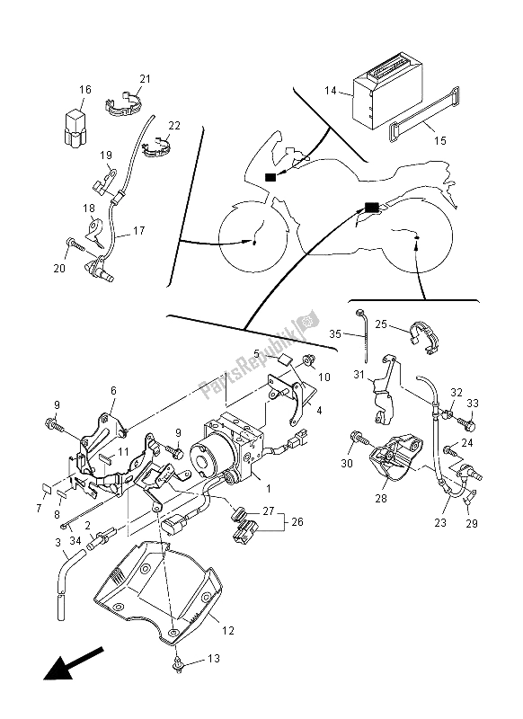 Tutte le parti per il Elettrico 3 del Yamaha FZ1 SA 1000 2012