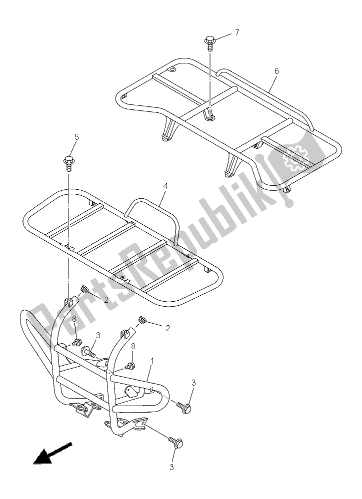 All parts for the Guard of the Yamaha YFM 350A Grizzly 4X4 2015