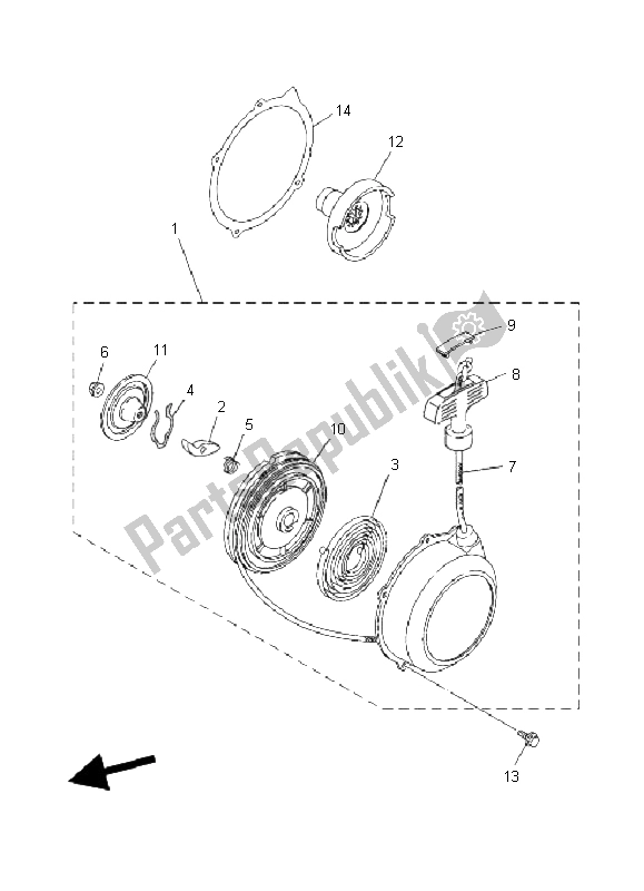 All parts for the Starter of the Yamaha YFM 400 FP BIG Bear PRO 2004