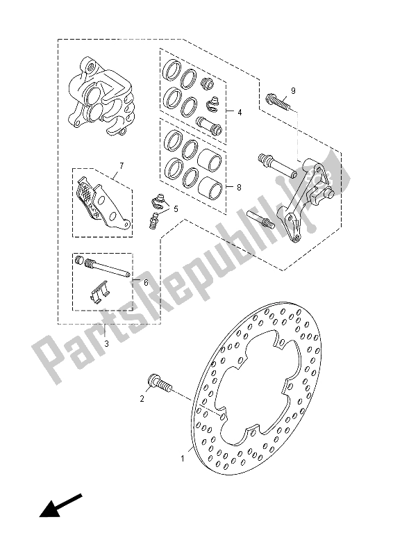 Tutte le parti per il Pinza Freno Anteriore del Yamaha YP 125R X MAX 2012