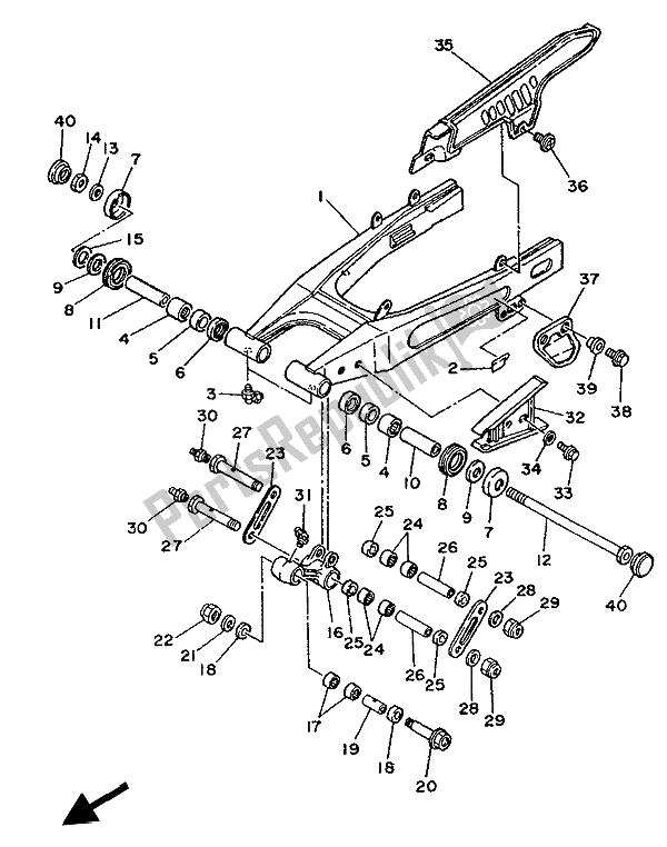 Tutte le parti per il Braccio Posteriore del Yamaha XTZ 750 Supertenere 1993