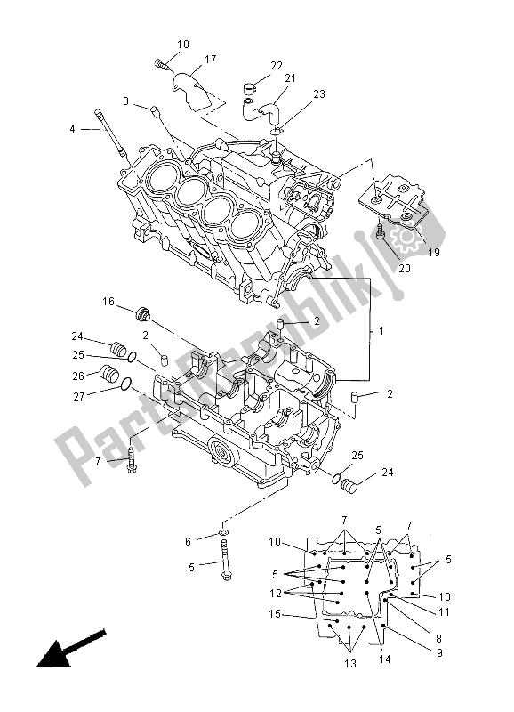 Alle onderdelen voor de Carter van de Yamaha YZF R1 1000 2000