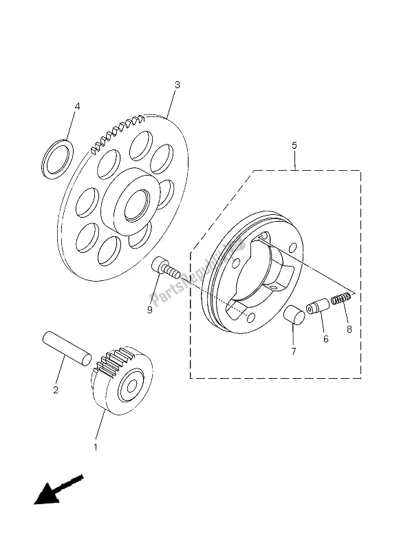 All parts for the Starter Clutch of the Yamaha TT R 110E 2013