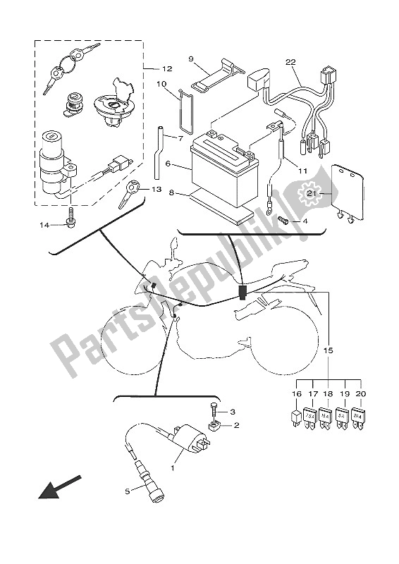 Tutte le parti per il Elettrico 1 del Yamaha MT 125A 2016