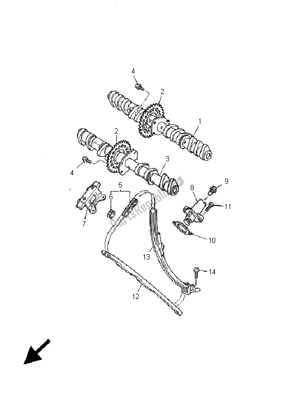 Tutte le parti per il Albero A Camme E Catena del Yamaha YZF 1000R Thunderace 2001