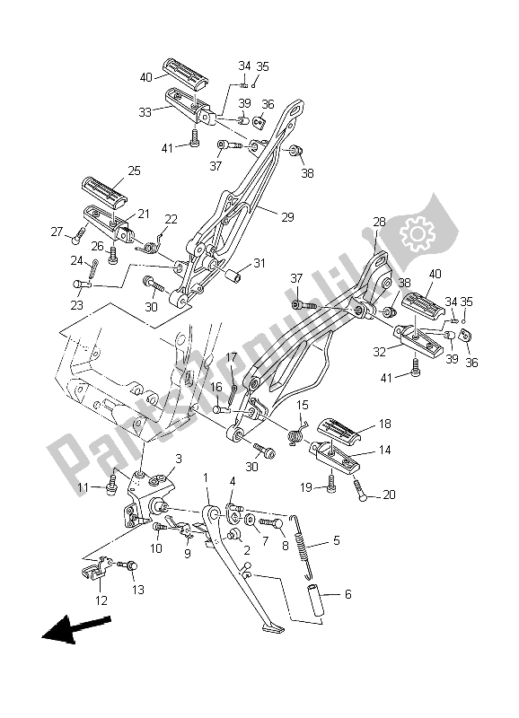 Todas las partes para Soporte Y Reposapiés de Yamaha TDM 900 2004