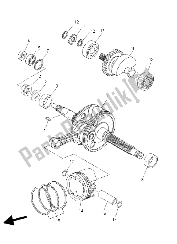 All parts for the Crankshaft & Piston of the Yamaha YP 400 Majesty 2011