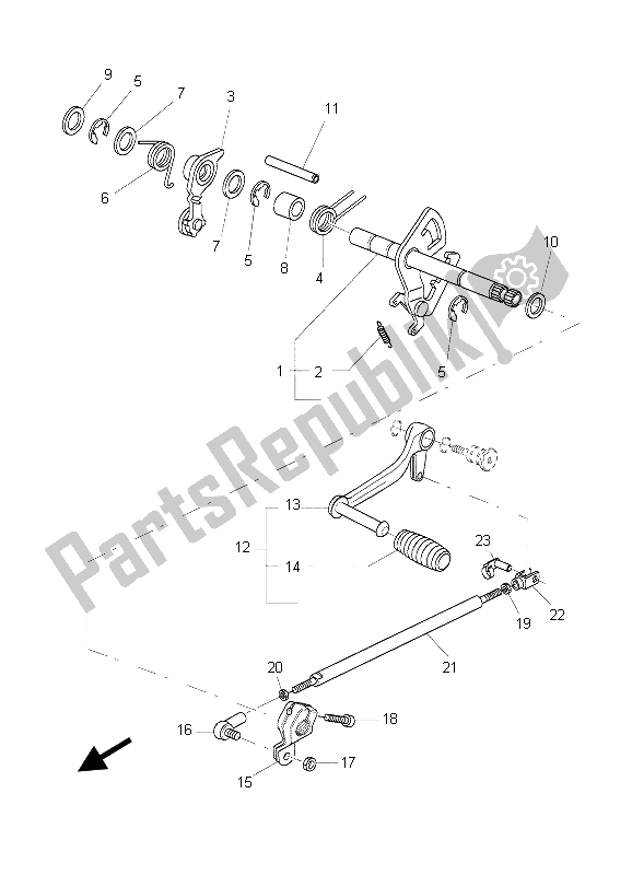 Todas las partes para Eje De Cambio de Yamaha BT 1100 2003