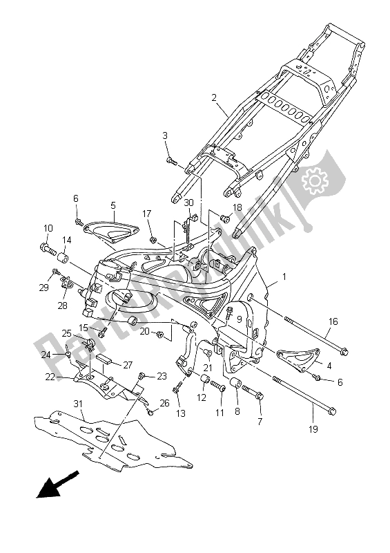 Tutte le parti per il Telaio del Yamaha YZF R6 600 1999