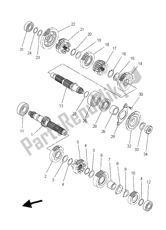 Tutte le parti per il Trasmissione del Yamaha XT 660X 2006