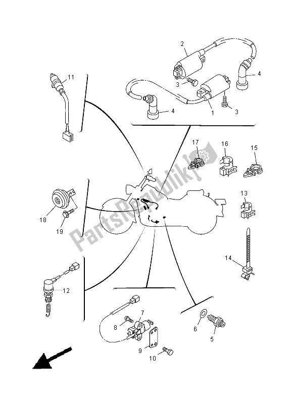All parts for the Electrical 2 of the Yamaha XVS 125 Dragstar 2000