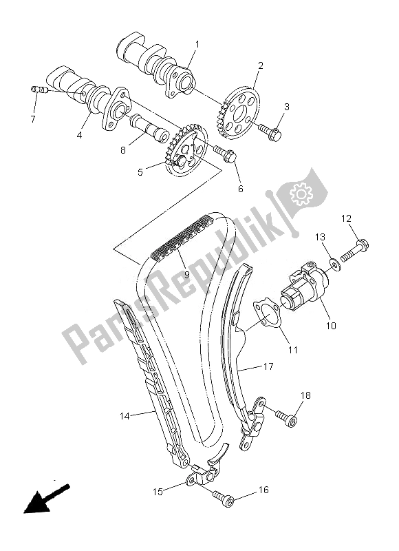 All parts for the Camshaft & Chain of the Yamaha WR 250R 2013