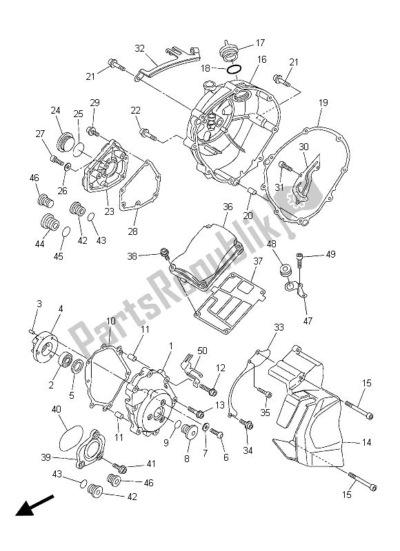 All parts for the Crankcase Cover 1 of the Yamaha FZ8 N 800 2015