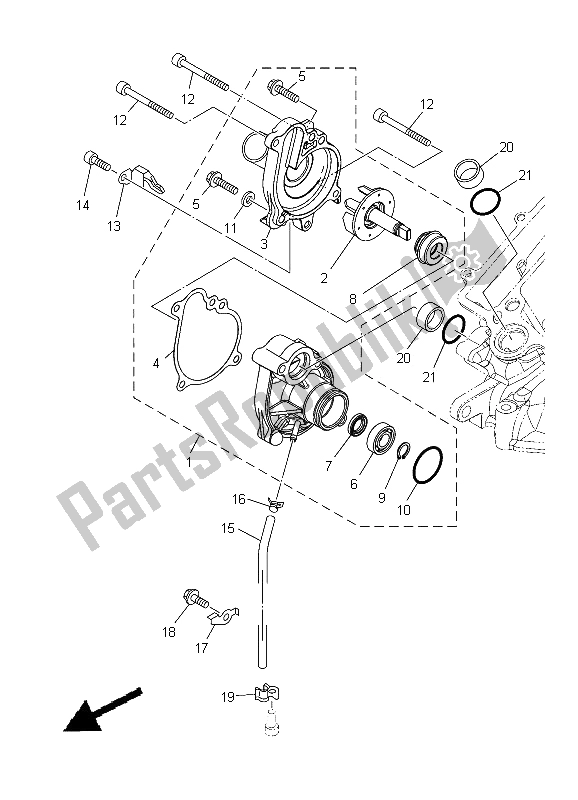 Tutte le parti per il Pompa Dell'acqua del Yamaha XT 1200Z Tenere 2012