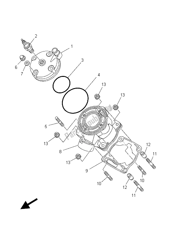 Tutte le parti per il Cilindro del Yamaha YZ 85 SW LW 2003