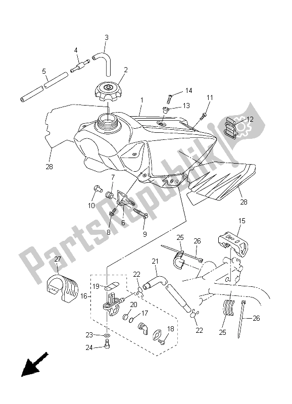 Todas las partes para Depósito De Combustible de Yamaha YZ 450F 2005