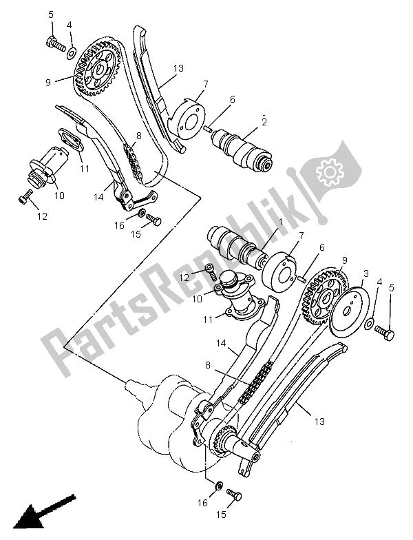 Tutte le parti per il Albero A Camme E Catena del Yamaha XVS 650 Dragstar 1998