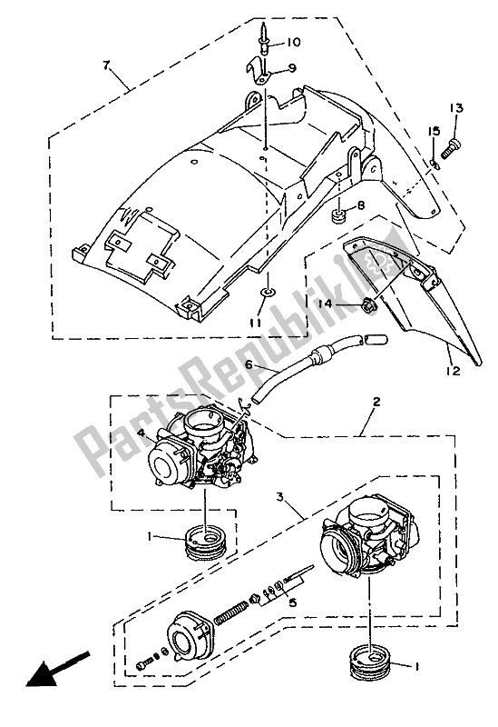 Todas las partes para Alternativo (guardabarros-carburador) (para Ch) de Yamaha TDM 850 1991