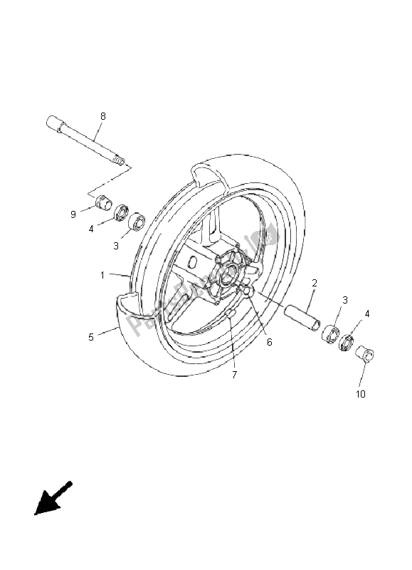 Todas las partes para Rueda Delantera de Yamaha FJR 1300 2005