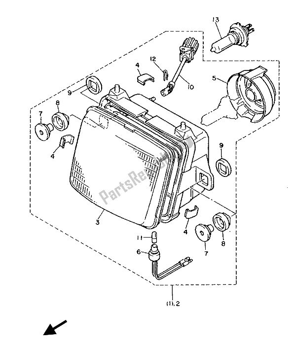 All parts for the Alternate (headlight) (for Austria) of the Yamaha FJ 1200 1986