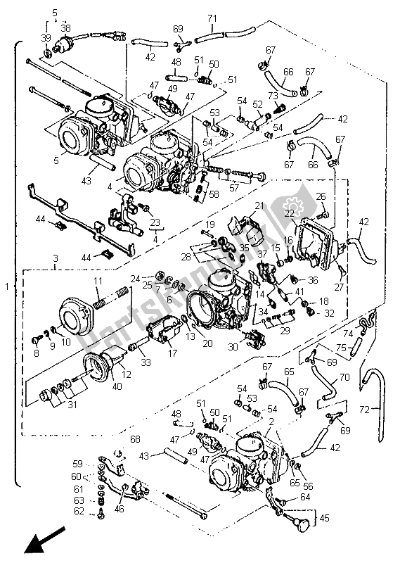 Todas las partes para Carburador de Yamaha XJ 600S 1995