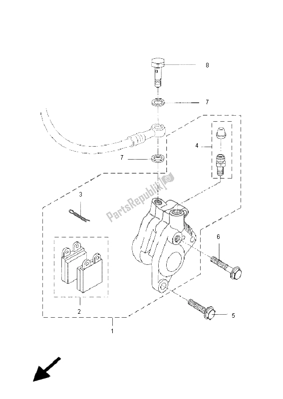 Todas las partes para Pinza De Freno Delantero de Yamaha DT 50R SM 2011