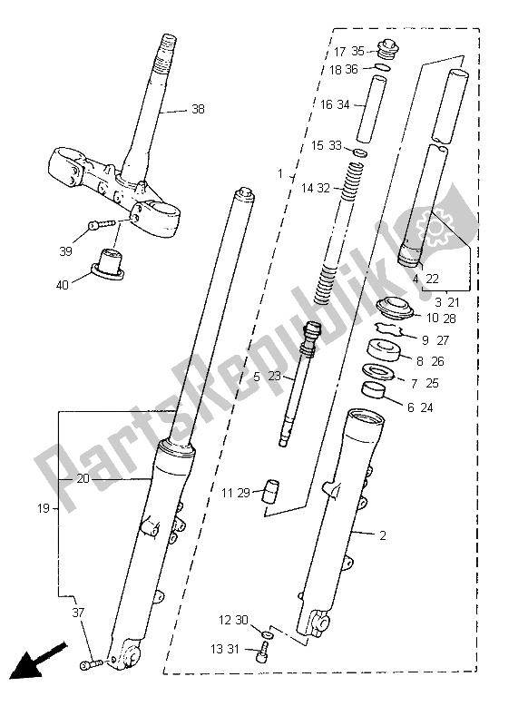 Tutte le parti per il Forcella Anteriore del Yamaha XJR 1200 1997