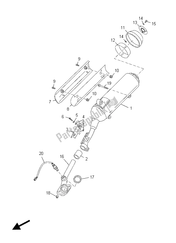 Tutte le parti per il Scarico del Yamaha YP 125 RA X MAX Business 2012