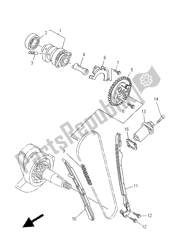 All parts for the Camshaft & Chain of the Yamaha XT 660X 2014