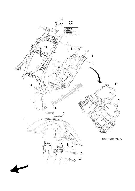 All parts for the Fender of the Yamaha XT 660 ZA Tenere SE 2011