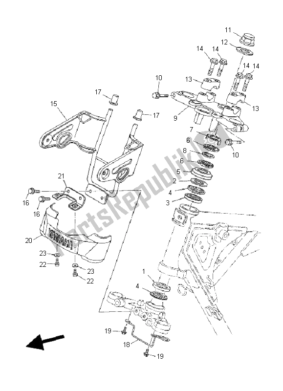 Alle onderdelen voor de Sturen van de Yamaha YB 125 SPD 2008