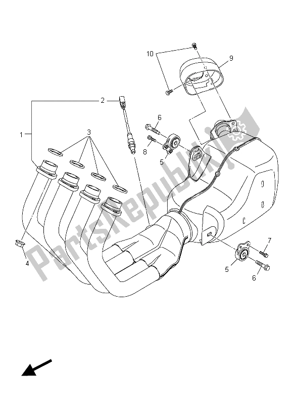 Alle onderdelen voor de Uitlaat van de Yamaha XJ6 SA 600 2015