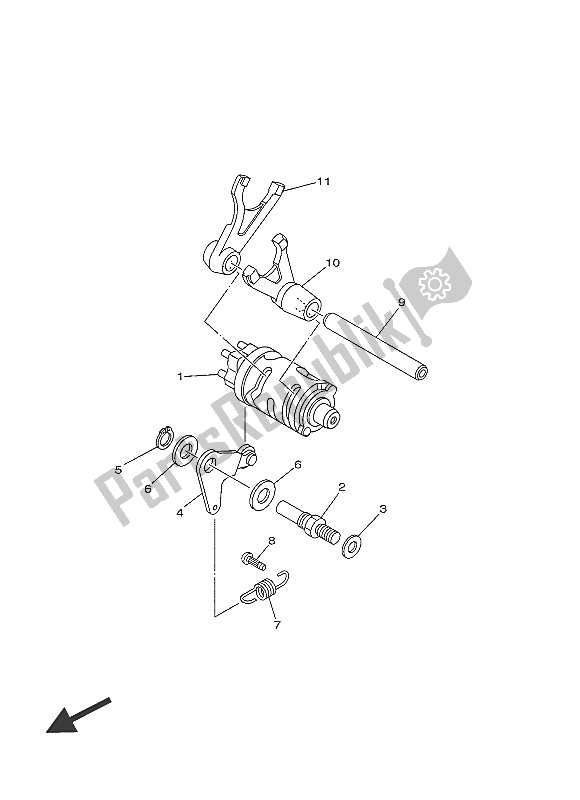 Todas las partes para Cambio De Leva Y Horquilla de Yamaha TT R 50E 2016