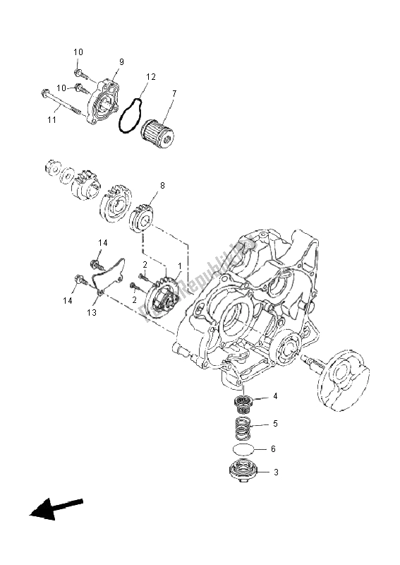 All parts for the Oil Pump of the Yamaha YZF R 125 2011