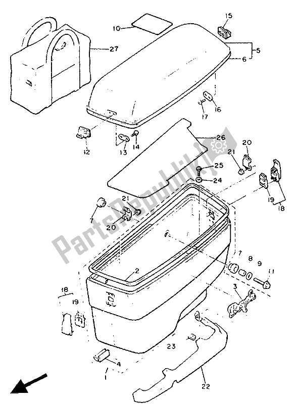 Toutes les pièces pour le Sacoche 1 du Yamaha XVZ 13 TD Venture Royal 1300 1989