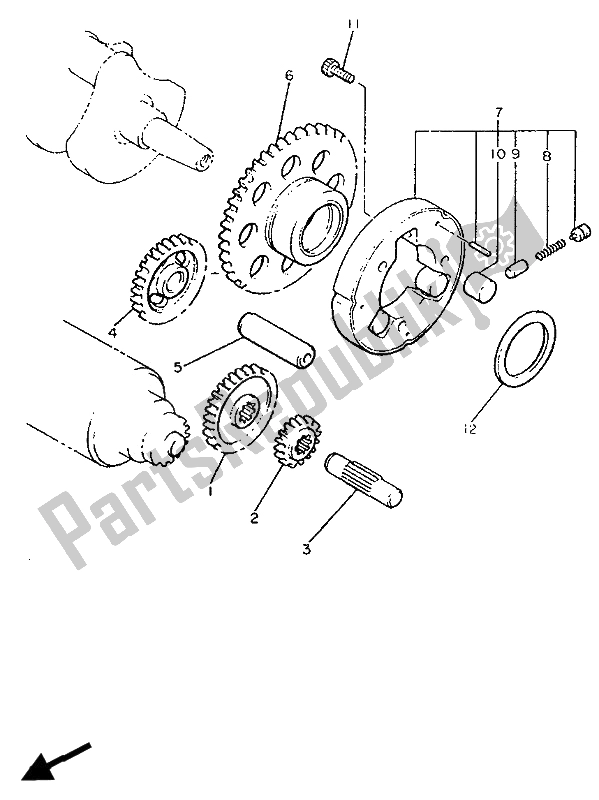 All parts for the Starter Clutch of the Yamaha V MAX 12 1200 1992