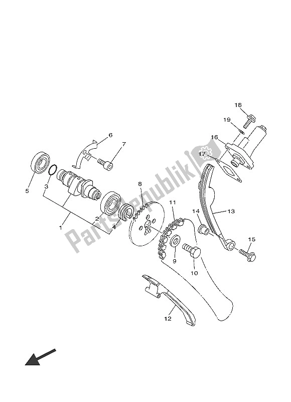 All parts for the Camshaft & Chain of the Yamaha TT R 125 LWE 2016