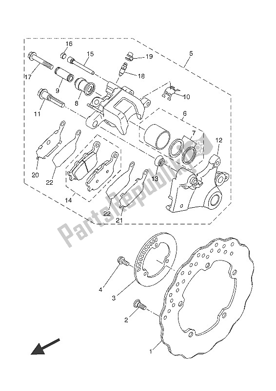 Tutte le parti per il Pinza Freno Posteriore del Yamaha MT-07 Tracer ABS 700 2016